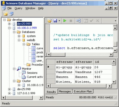 ScimoreDB Distributed 4.0 screenshot