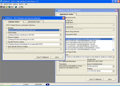 SCIROCCO ICD-9 / NDC Medical Code Viewer 1.0 screenshot