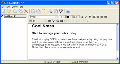 SCP Cool Notes 4.1 screenshot