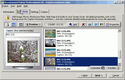 Screensaver Maker Professional 2.40 screenshot