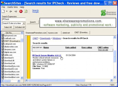SearchSites 3.6 screenshot