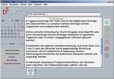 Secure Diary (PC-Tagebuch) 2.2 screenshot