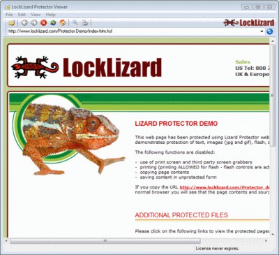Secure HTML - LockLizard HTML Security viewer 2.0.9 screenshot
