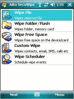 SecuWipe for Pocket PC 1.1 screenshot