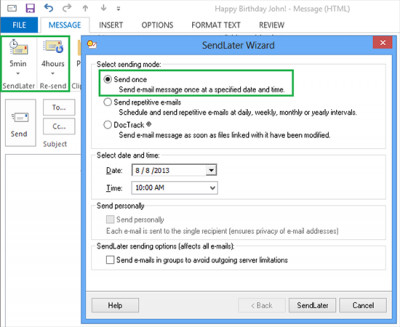 SendLater for Outlook 3.39 screenshot