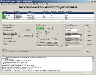 Server-To-Server Password Synchronizer 4.30.04102 screenshot