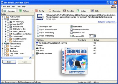 Shield Pro AntiVirus and Firewall 2007 screenshot