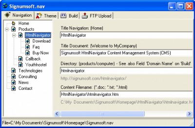 Signumsoft HtmlNavigator (CMS) 2004 screenshot
