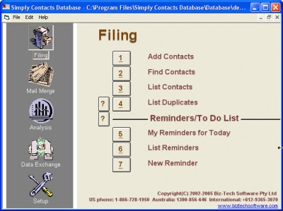 Simply Contacts Database 2.8 screenshot