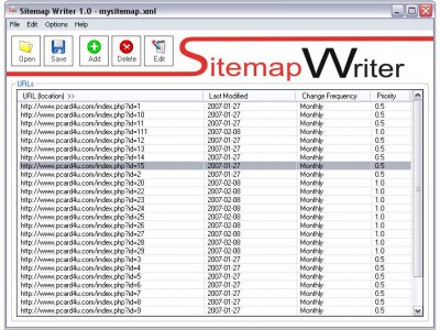 Sitemap Writer 2.0 screenshot