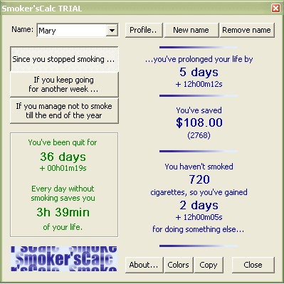 Smoker'sCalc 1.10 screenshot