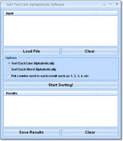 Sort Text Lists Alphabetically Software 7.0 screenshot