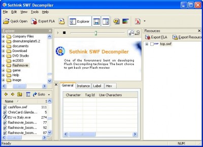 Sothink SWF Decompiler 7.4 screenshot