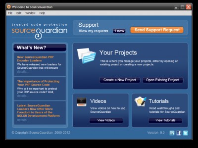 SourceGuardian PHP Encoder 9.0 screenshot