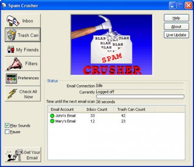 Spam Crusher 1.1A screenshot