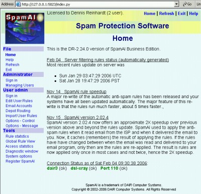 SpamAI Lite Email Filter Software DRL-4.00.0 screenshot
