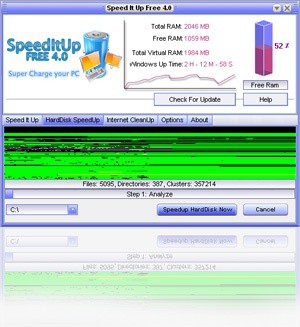 Speedup any PC Free 4.95 screenshot
