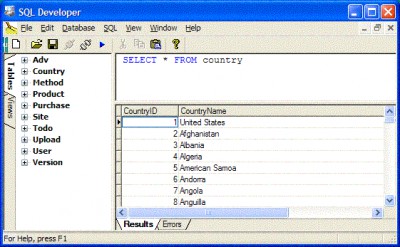 SQL Developer 1.0 screenshot