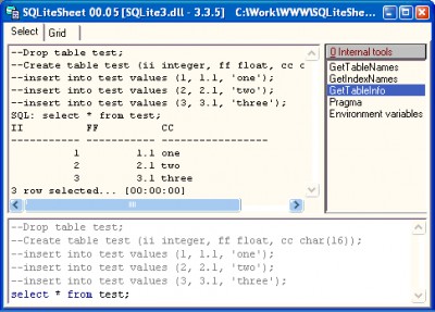 SQLiteSheet 00.05 screenshot