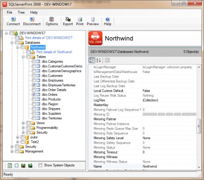 SQLServerPrint 2012 11.0.6 screenshot