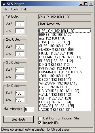 STS Pinger 1.2.1 screenshot