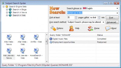 Subject Search Spider 5.3 screenshot