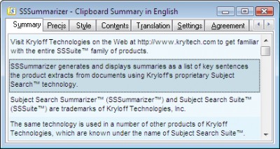 Subject Search Summarizer 4.01 screenshot