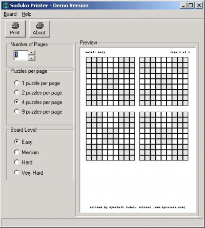 Sudoku Printer 1.02 screenshot