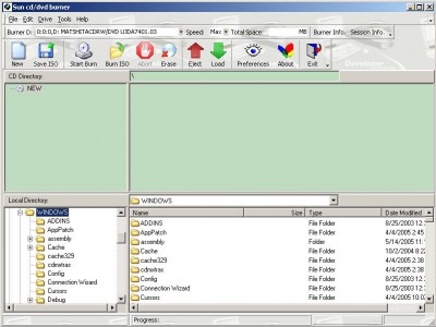 Sun CD & DVD Burner 3.55 screenshot