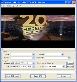 Super DVD To avi/vcd/svcd ripper 1.12 screenshot