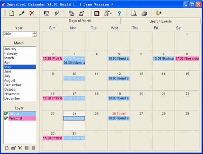 SuperCool Calendar 1.01 screenshot