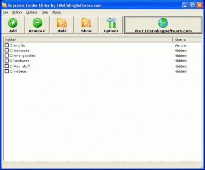 Supreme Folder Hider 1.84 screenshot