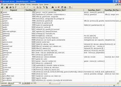 Swedish Spanish Database 1.0 screenshot