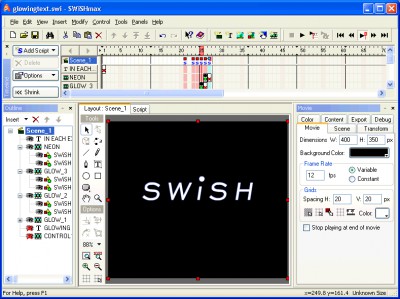 SWiSHmax 3.0 screenshot