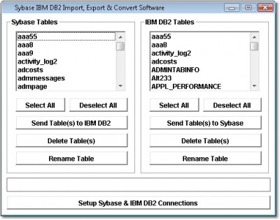 Sybase Anywhere IBM DB2 Import, Export & Convert S 7.0 screenshot