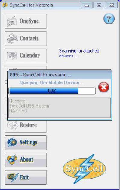 SyncCell For Motorola 3.0.04 screenshot