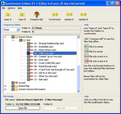 Synchronize Folders 1.1.0 screenshot