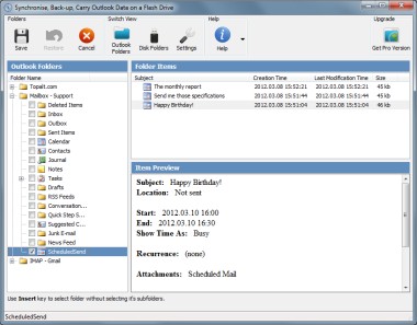 Syncsi Portable for Outlook 2.12 screenshot