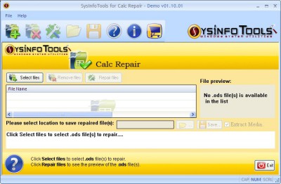 SysInfoTools Calc Repair 1.01 screenshot