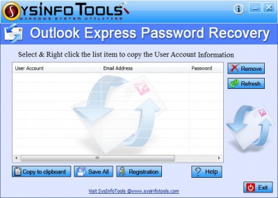 SysInfoTools Outlook Express Password Recovery 3.01 screenshot
