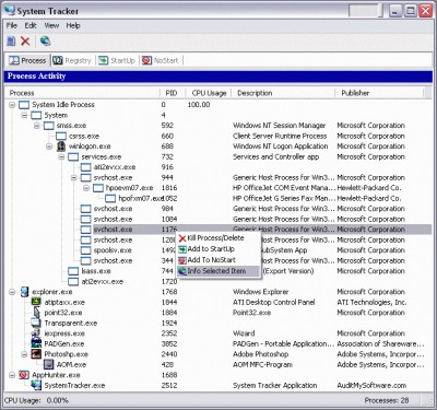 System Tracker 2.1 screenshot