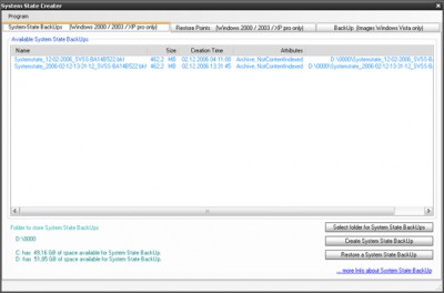 SystemStateCreator 2.0.0 screenshot