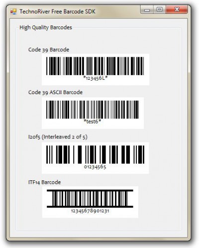 Technoriver Free Barcode SDK 1.2 screenshot