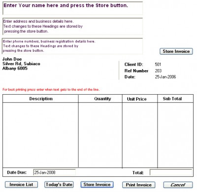 The Invoice Client Manager 3.6 screenshot