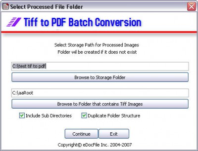 Tiff to PDF 1.0 screenshot