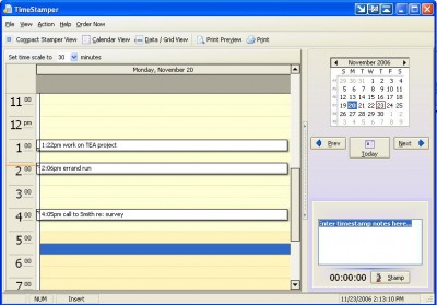 Time Billing Utility - TimeStamper 2.1 screenshot