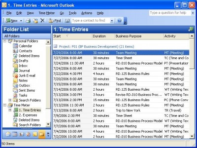 Time Meter for MS Outlook 2.95 screenshot
