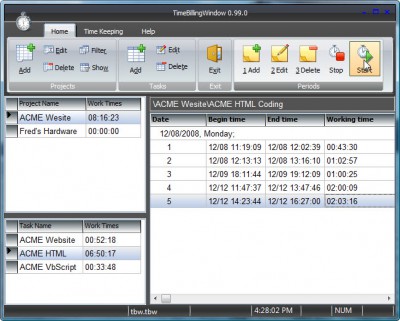TimeBillingWindow 2.0.29 screenshot