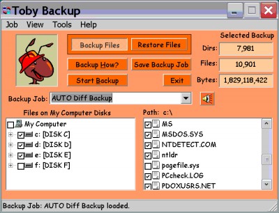 Toby Backup 1.3.x screenshot