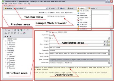 ToolbarStudio custom toolbar software 1.5 screenshot